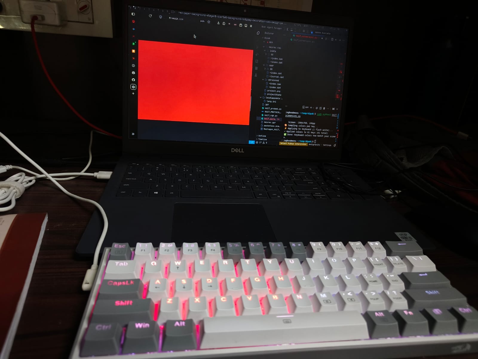 screen sync working — keyboard matching screen colors