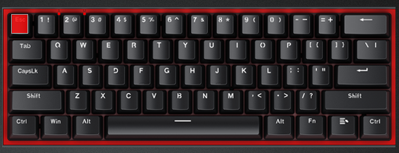 keyboard with single red esc key